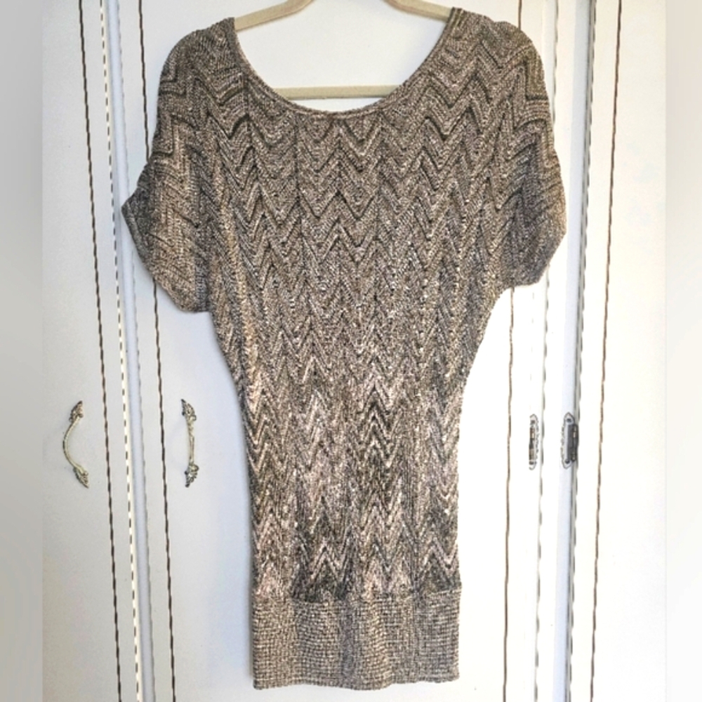 Women's Knit Dress/ Top - Green/silver